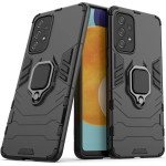 Hurtel Ring Armor tough hybrid case cover + magnetic holder for Samsung Galaxy A73 black - (Ring Armor Samsung A73 Black)