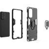 Hurtel Ring Armor tough hybrid case cover + magnetic holder for Samsung Galaxy A73 black - (Ring Armor Samsung A73 Black)