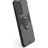 Hurtel Ring Armor tough hybrid case cover + magnetic holder for Samsung Galaxy A73 black - (Ring Armor Samsung A73 Black)