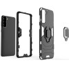 Hurtel Ring Armor tough hybrid case cover + magnetic holder for Samsung Galaxy S22 + (S22 Plus) black - (Ring Armor Samsung S22 Plus Black)