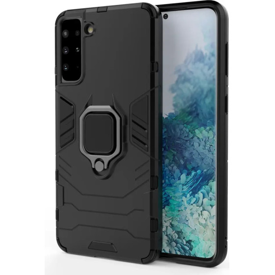 Hurtel Ring Armor tough hybrid case cover + magnetic holder for Samsung Galaxy S22 + (S22 Plus) black - (Ring Armor Samsung S22 Plus Black)