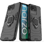 Hurtel Ring Armor tough hybrid case cover + magnetic holder Realme Narzo 50A black - (Ring Armor OPPO Realme Narzo 50A Black)