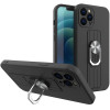 Hurtel Ring Case silicone case with a finger grip and stand for Samsung Galaxy A73 black - (Ring Case Samsung A73 Black)