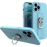 Hurtel Ring Case silicone case with finger grip and stand for iPhone 11 Pro Max light blue - (Ring Case iPhone 11 Pro Max Light Blue 10)