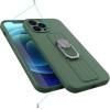Hurtel Ring Case silicone case with finger grip and stand for iPhone 12 mini silver - (Ring Case iPhone 12 Mini Silver 08)