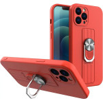 Hurtel Ring Case silicone case with finger grip and stand for Samsung Galaxy A32 4G red - (Ring Case Samsung A32 4G Red 02)