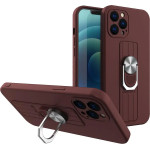 Hurtel Ring Case silicone case with finger grip and stand for Xiaomi Redmi Note 10 5G / Poco M3 Pro brown - (Ring Case Xiaomi Redmi Note 10 5G / POCO M3 PRO Coffe 05)