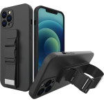 Hurtel Rope case gel case with a chain lanyard bag lanyard iPhone 12 mini black - (Rope Case iPhone 12 Mini Black 01)