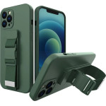 Hurtel Rope case gel case with a chain lanyard bag lanyard iPhone 12 mini dark green - (Rope Case iPhone 12 Mini Dark Green 03)