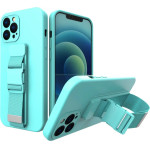 Hurtel Rope case gel case with a chain lanyard bag lanyard iPhone 12 mini light blue - (Rope Case iPhone 12 Mini Light Blue 05)