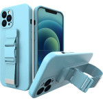 Hurtel Rope case gel case with a chain lanyard bag lanyard iPhone 12 Pro Max blue - (Rope Case iPhone 12 Pro Max Sky Blue 09)
