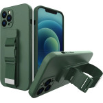 Hurtel Rope case gel case with a chain lanyard bag lanyard iPhone 12 Pro Max dark green - (Rope Case iPhone 12 Pro Max Dark Green 03)
