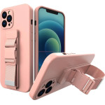 Hurtel Rope case gel case with a chain lanyard bag lanyard iPhone 13 Pro Max pink - (Rope Case iPhone 13 Pro Max Rose Gold 07)