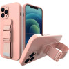 Hurtel Rope case gel case with a lanyard chain bag lanyard Samsung Galaxy A22 4G pink - (Rope Case Samsung A22 4G Rose Gold 07)