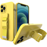 Hurtel Rope case gel case with a lanyard chain handbag lanyard Samsung Galaxy S21 Ultra 5G yellow - (Rope Case Samsung S21 Ultra Yellow 06)
