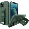 Hurtel Rope case Gel Case with Chain Lanyard Handbag Lanyard Samsung Galaxy A32 4G Dark Green - (Rope Case Samsung A32 4G Dark Green 03)
