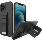 Hurtel Rope Case Silicone Lanyard Cover Purse Lanyard Strap For Samsung Galaxy A73 Black - (Rope Case Samsung A73 Black)
