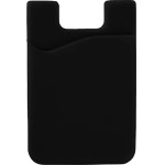 Hurtel Self-adhesive card case for the back of the phone - black - (Silicone mobile phone back sticker card case black)
