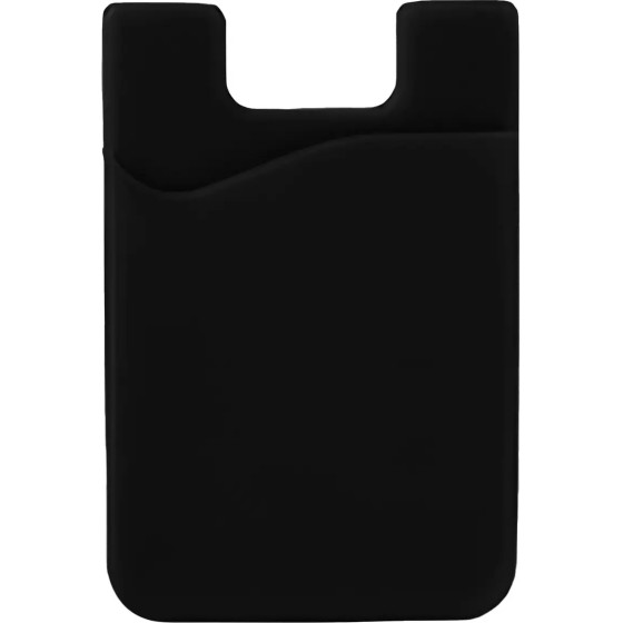 Hurtel Self-adhesive card case for the back of the phone - black - (Silicone mobile phone back sticker card case black)