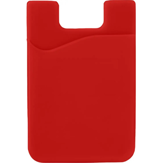 Hurtel Self-adhesive card case for the back of the phone - red - (Silicone mobile phone back sticker card case red)