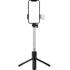 Hurtel Selfie stick WR1YXS telescopic tripod 0.71m with round lamp - black