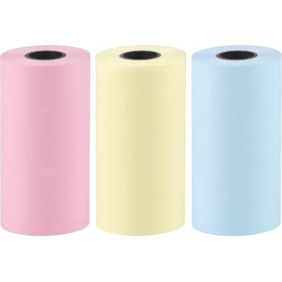 Hurtel Set of colorful paper rolls for the HURC9 cat mini thermal printer - 3 pcs. - (MPCPR3)