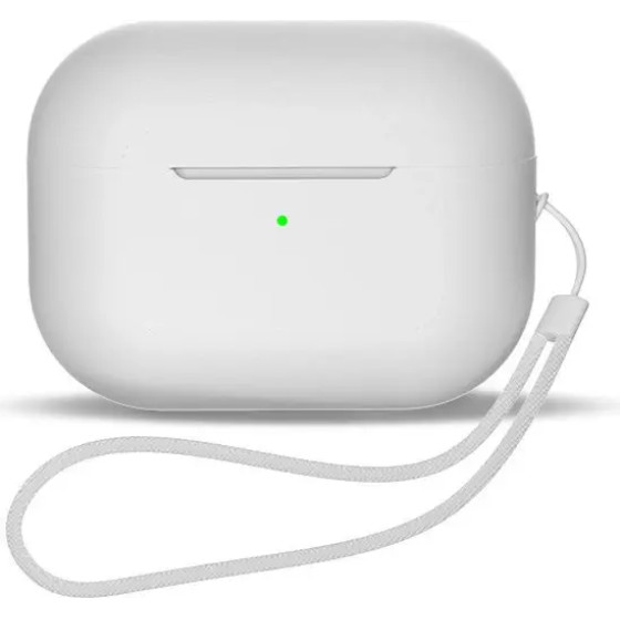 Hurtel Silicone case for AirPods 1 / AirPods 2 + wrist strap lanyard - white - (Airpods 1 / 2 Strap Case White)