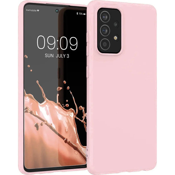 Hurtel Silicone Case Soft Flexible Rubber Cover for Samsung Galaxy A22 4G pink - (Silicone Case Samsung A22 4G Pink)