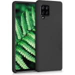 Hurtel Silicone Case Soft Flexible Rubber Cover for Samsung Galaxy A42 5G black - (Silicone Case Samsung A42 5G Black)