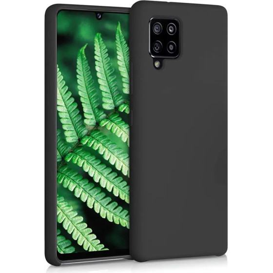 Hurtel Silicone Case Soft Flexible Rubber Cover for Samsung Galaxy A42 5G black - (Silicone Case Samsung A42 5G Black)