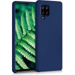 Hurtel Silicone Case Soft Flexible Rubber Cover for Samsung Galaxy A42 5G blue - (Silicone Case Samsung A42 5G Dark blue)