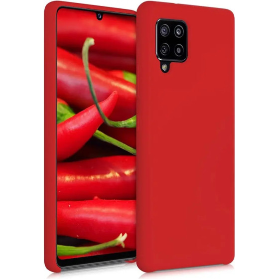 Hurtel Silicone Case Soft Flexible Rubber Cover for Samsung Galaxy A42 5G red - (Silicone Case Samsung A42 5G Red)