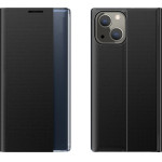 Hurtel Sleep Case Bookcase Type Case with Smart Window for iPhone 13 mini black - (New Sleep Case iPhone 13 Mini 5,4 Black)