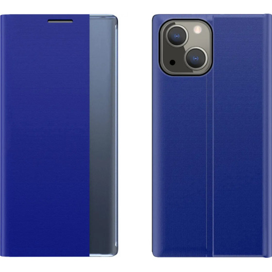 Hurtel Sleep Case Bookcase Type Case with Smart Window for iPhone 13 mini blue - (New Sleep Case iPhone 13 Mini 5,4 Blue)