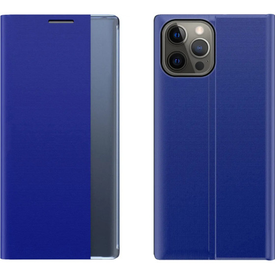 Hurtel Sleep Case Bookcase Type Case with Smart Window for iPhone 13 Pro Max blue - (New Sleep Case iPhone 13 Pro Max 6,7 Blue)