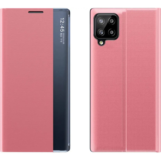 Hurtel Sleep Case Bookcase Type Case with Smart Window for Samsung Galaxy A22 4G pink - (New Sleep Case Samsung A22 4G Pink)