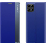 Hurtel Sleep Case Bookcase Type Case with Smart Window for Samsung Galaxy A22 5G blue - (New Sleep Case Samsung A22 5G Blue)