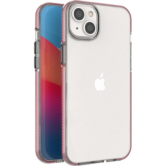 Hurtel Spring Case case for iPhone 14 Plus silicone case with a frame light pink - (Spring Case IPHONE 14 Plus LIGHT PINK)