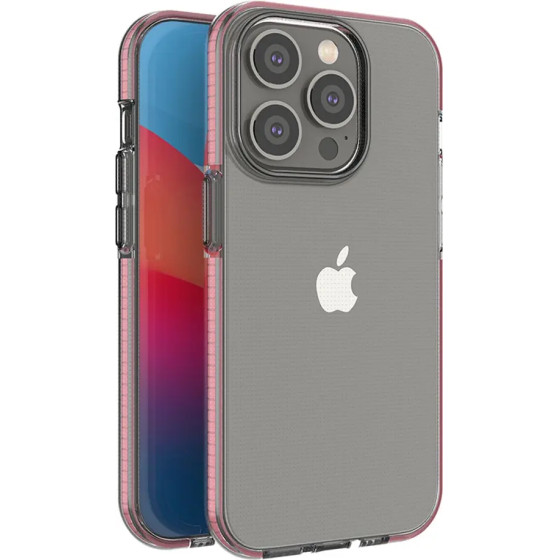 Hurtel Spring Case case for iPhone 14 Pro silicone case with a frame light pink - (Spring Case IPHONE 14 PRO LIGHT PINK)