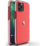 Hurtel Spring Case clear TPU gel protective cover with colorful frame for iPhone 12 mini light pink - (Spring Case IPhone 12 (mini) light pink)