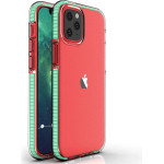 Hurtel Spring Case clear TPU gel protective cover with colorful frame for iPhone 12 mini mint - (Spring Case IPhone 12 (mini) mint)
