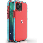 Hurtel Spring Case clear TPU gel protective cover with colorful frame for iPhone 13 mini light blue - (Spring Case iPhone 13 Mini 5,4 Light Blue)