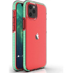 Hurtel Spring Case clear TPU gel protective cover with colorful frame for iPhone 13 mini mint - (Spring Case iPhone 13 Mini 5,4 Mint)