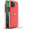 Hurtel Spring Case clear TPU gel protective cover with colorful frame for iPhone 13 mini yellow - (Spring Case iPhone 13 Mini 5,4 Yellow)