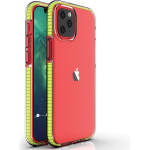 Hurtel Spring Case clear TPU gel protective cover with colorful frame for iPhone 13 mini yellow - (Spring Case iPhone 13 Mini 5,4 Yellow)