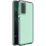 Hurtel Spring Case clear TPU gel protective cover with colorful frame for Samsung Galaxy A02s EU black - (Spring Case Samsung A02S (166,5) Black)