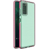 Hurtel Spring Case clear TPU gel protective cover with colorful frame for Samsung Galaxy A02s EU dark pink - (Spring Case Samsung A02S (166,5) Dark Pink)