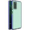 Hurtel Spring Case clear TPU gel protective cover with colorful frame for Samsung Galaxy A72 4G dark blue - (Spring Case Samsung A72 4G/5G Dark Blue)