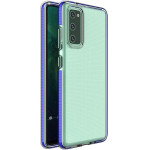 Hurtel Spring Case clear TPU gel protective cover with colorful frame for Samsung Galaxy A72 4G dark blue - (Spring Case Samsung A72 4G/5G Dark Blue)