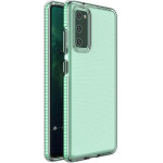 Hurtel Spring Case clear TPU gel protective cover with colorful frame for Samsung Galaxy A72 4G mint - (Spring Case Samsung A72 4G/5G Mint)
